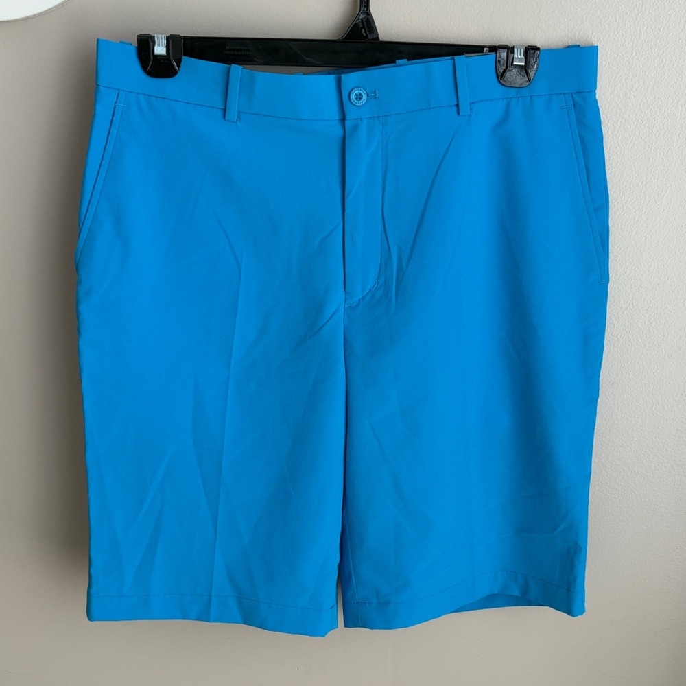 Slazenger golf shorts NEW blue flat front performance moisture wicking men’s 35